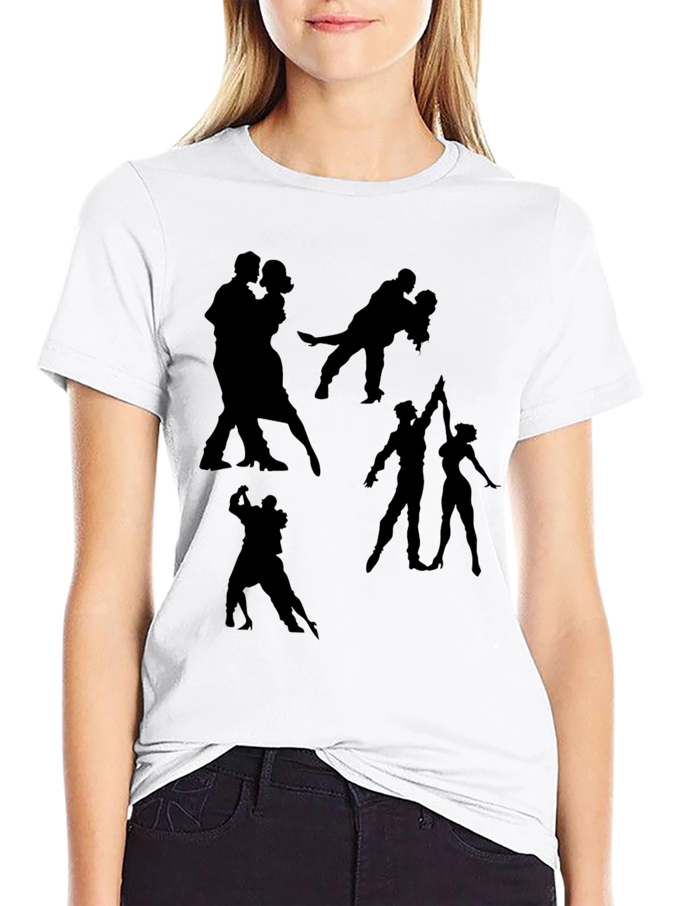 Dance Silhouette Graphic Tee - Black T-Shirt