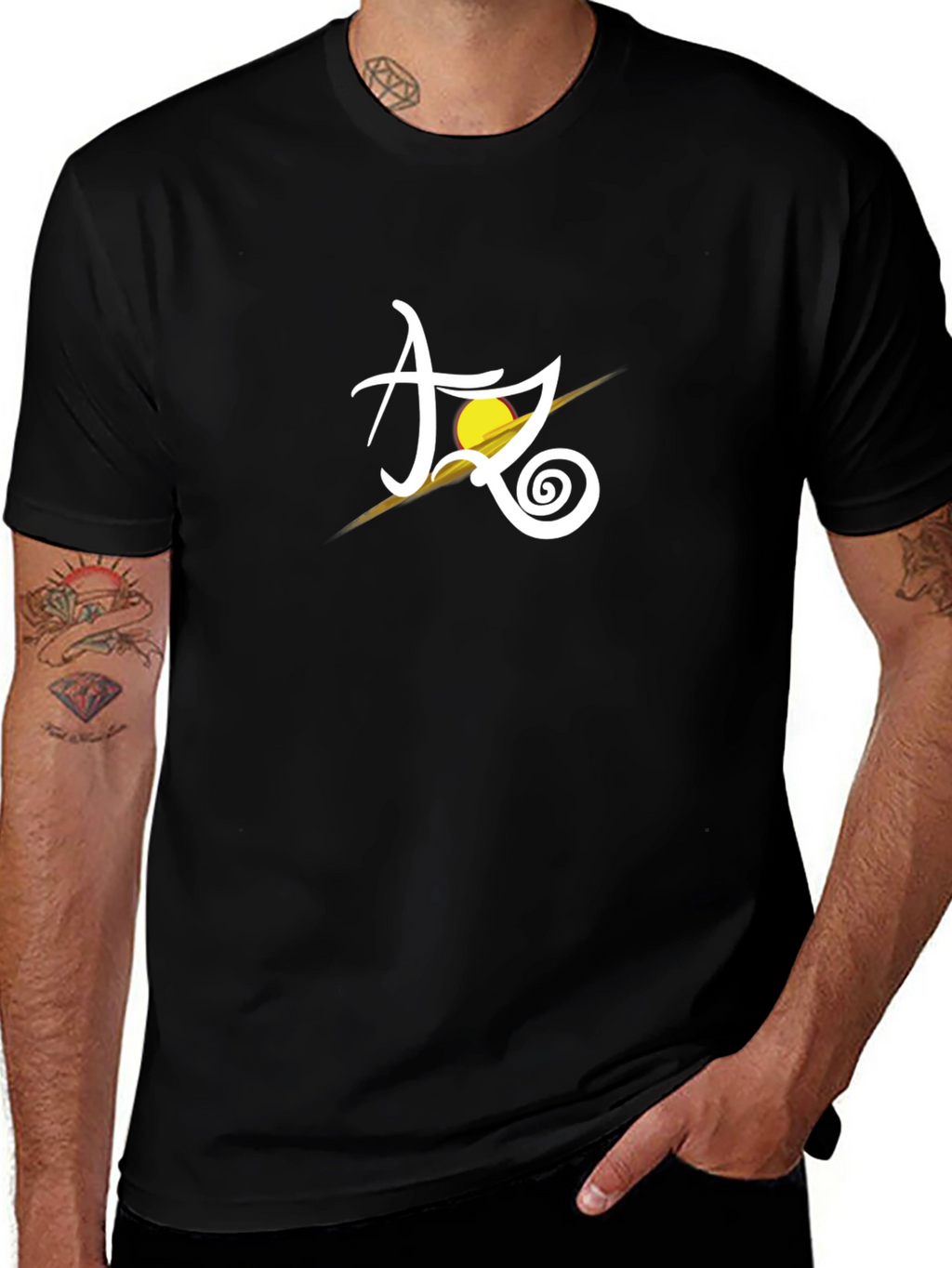 Stylish Black T-Shirt with Abstract Design