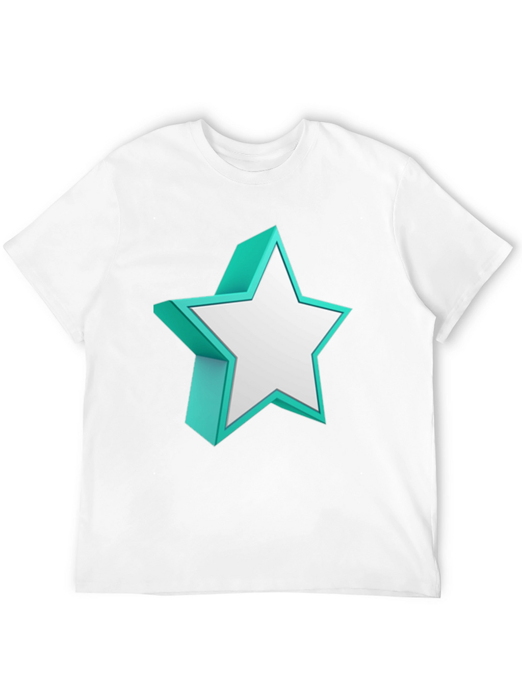 3D Star Graphic Tee - Modern Black T-Shirt
