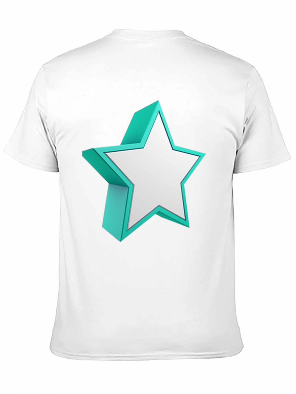 3D Star Graphic Tee - Modern Black T-Shirt