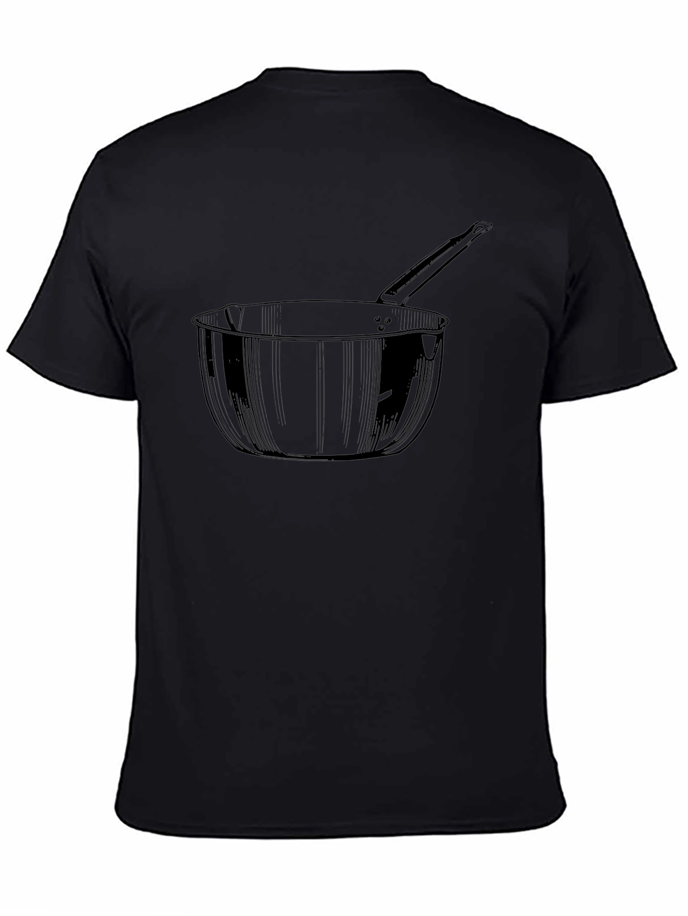 Pot Drawing Black T-Shirt - Unique Design