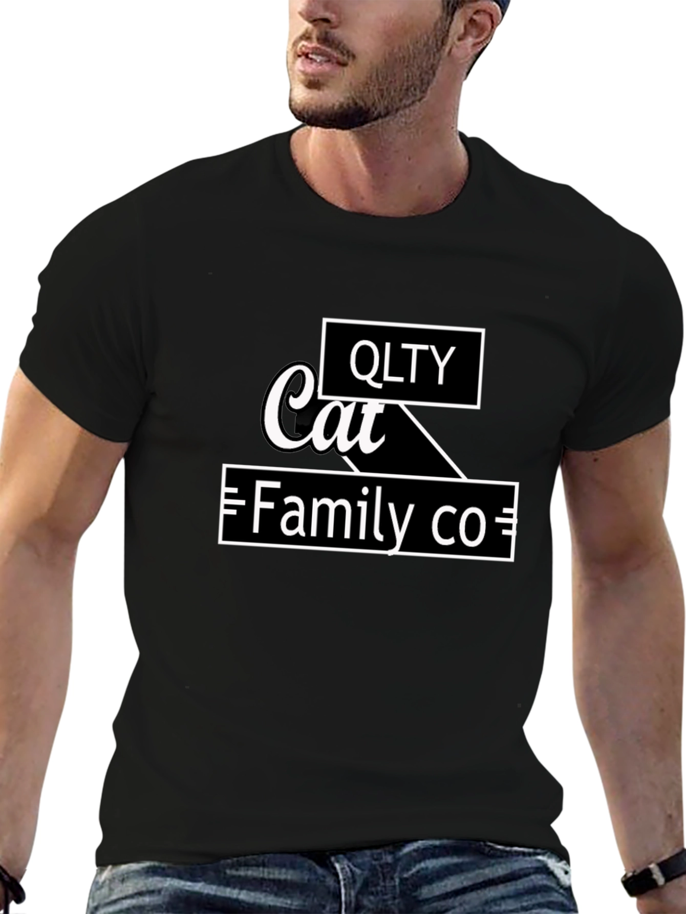 QLTY Cat Family Co. Black Graphic Tee