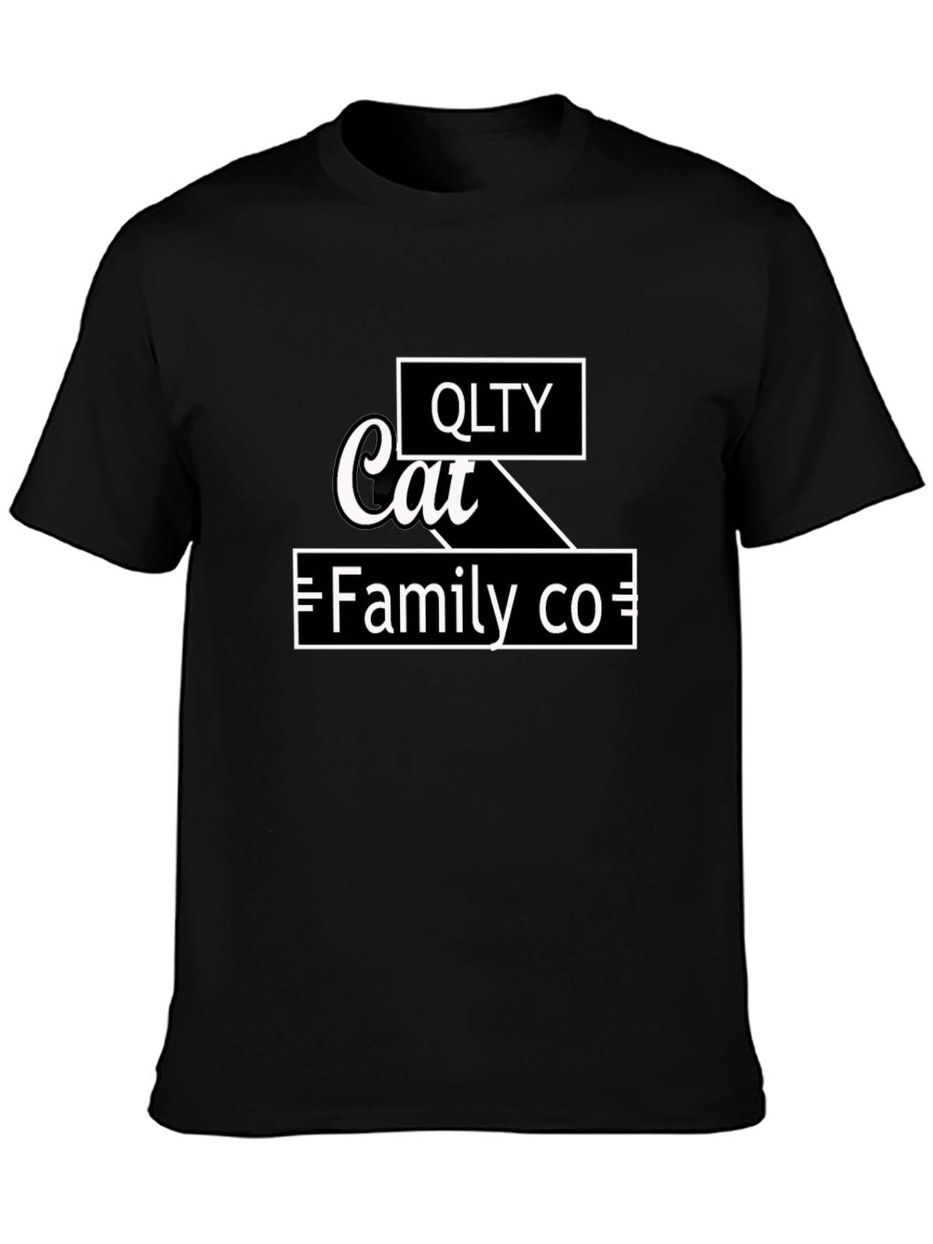 QLTY Cat Family Co. Black Graphic Tee