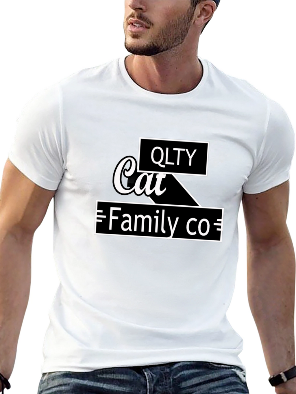 QLTY Cat Family Co. Black Graphic Tee