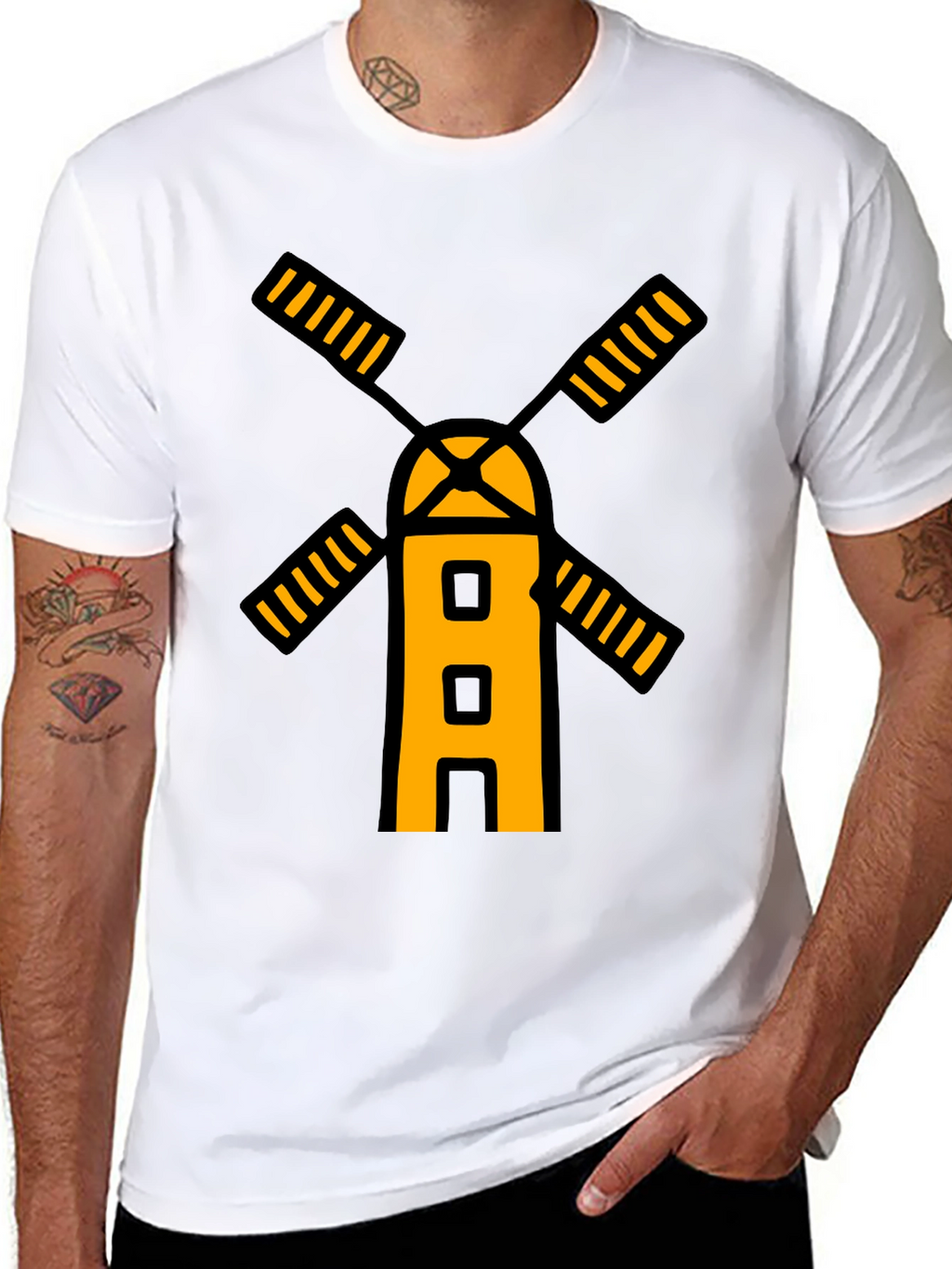Windmill Graphic T-Shirt - Black