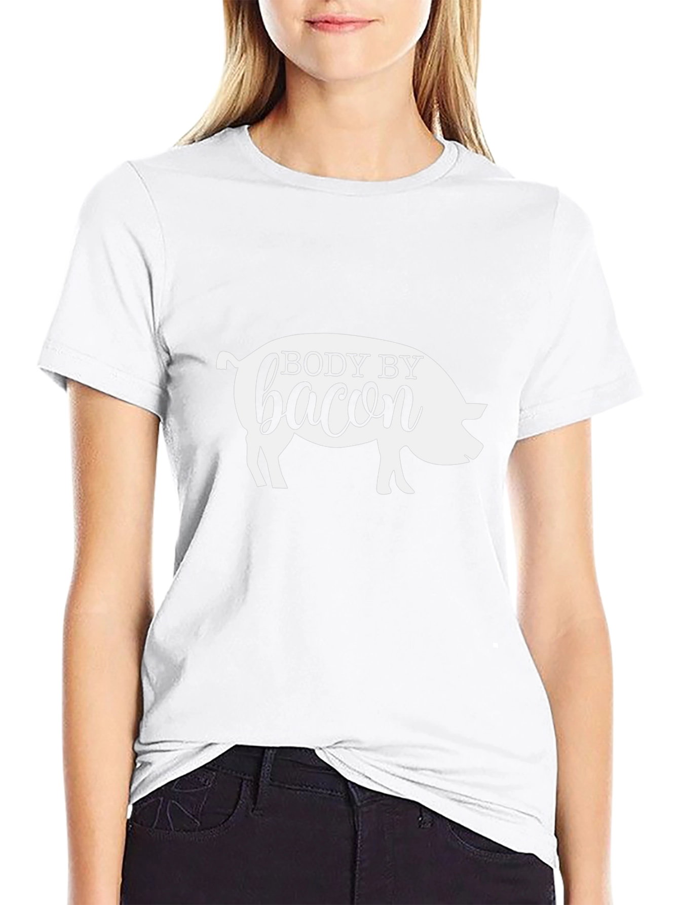 Body By Bacon T-Shirt Funny Pig Graphic Tee