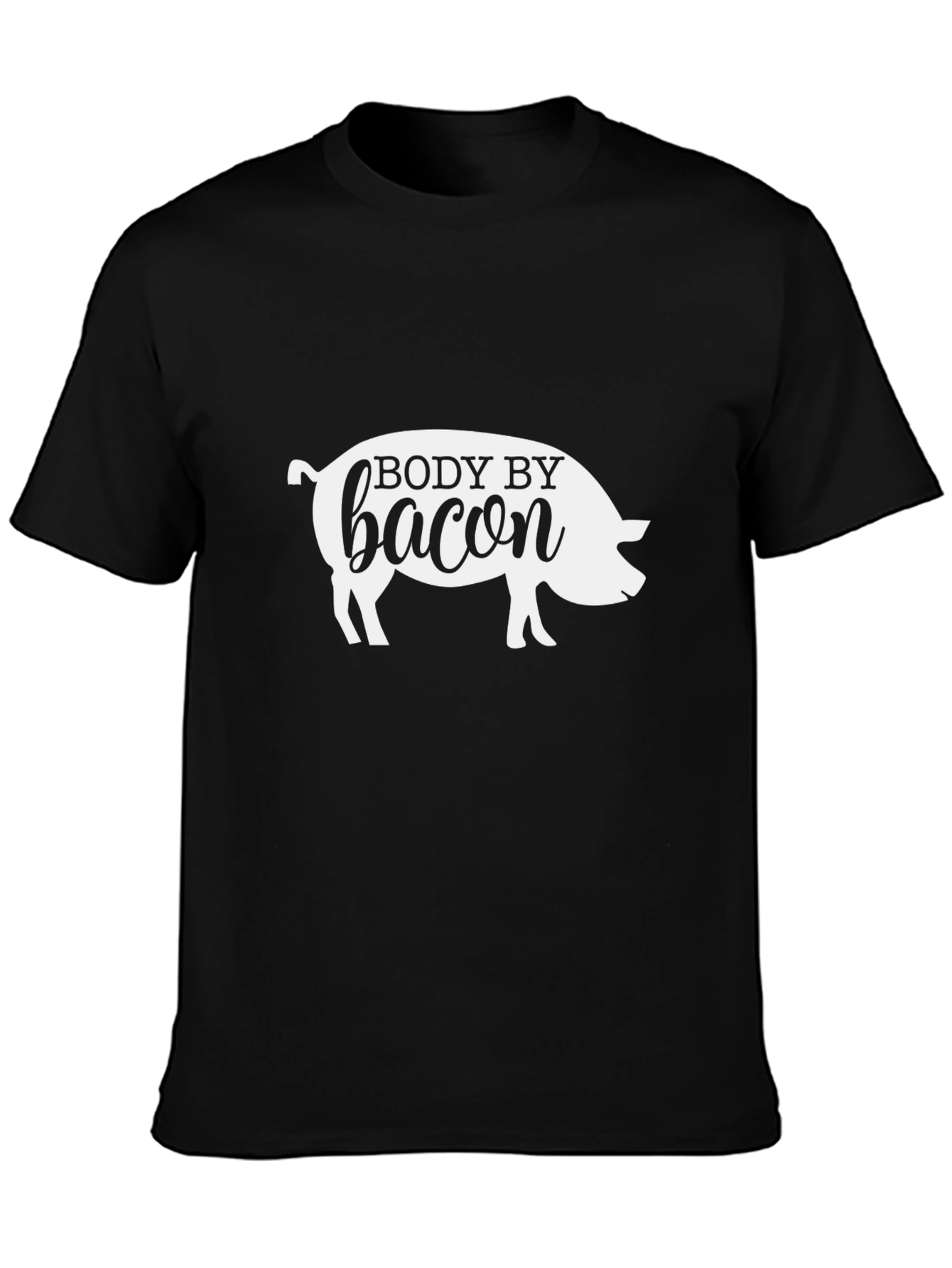 Body By Bacon T-Shirt Funny Pig Graphic Tee