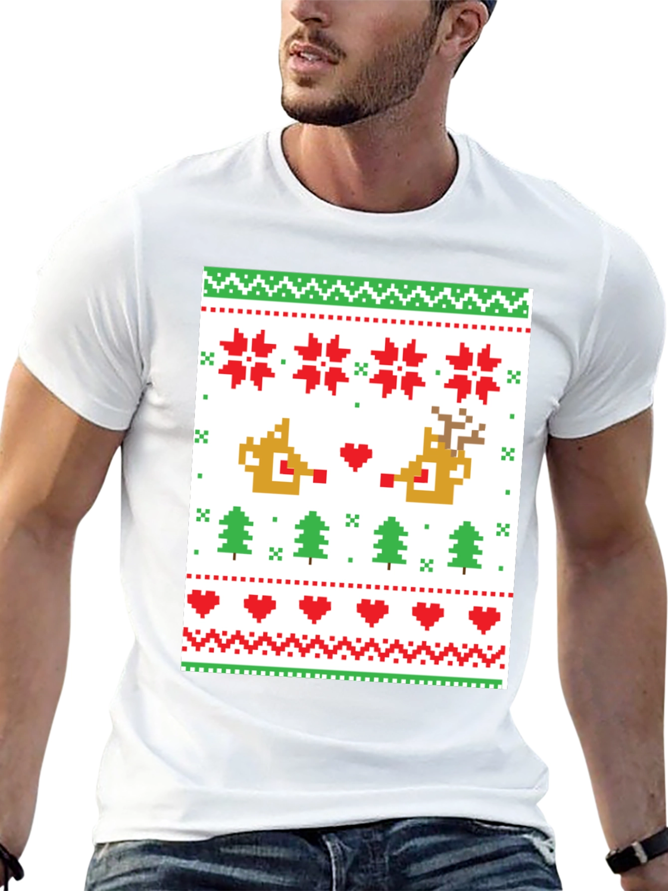 Pixelated Christmas Sweater T-Shirt