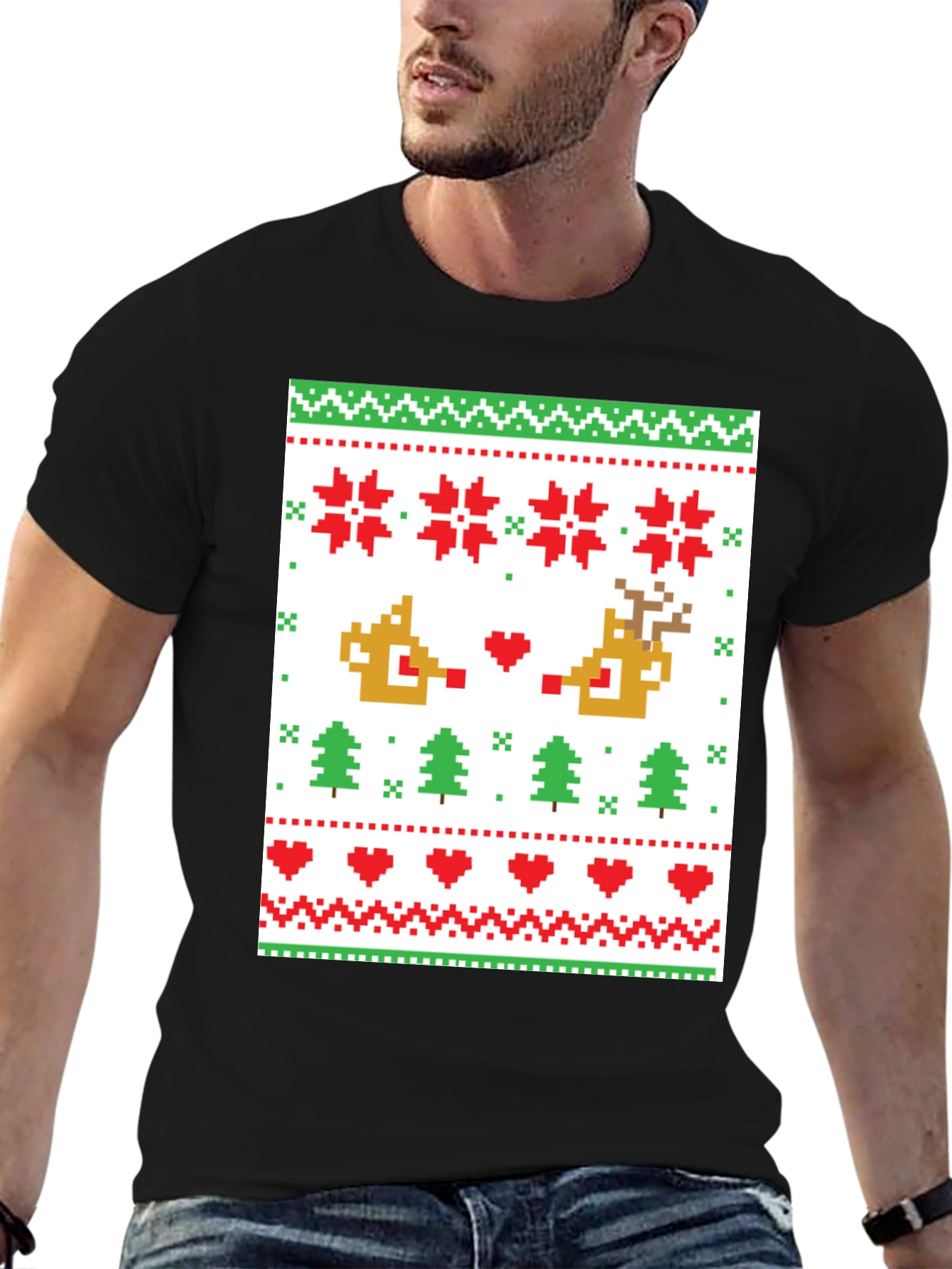 Pixelated Christmas Sweater T-Shirt