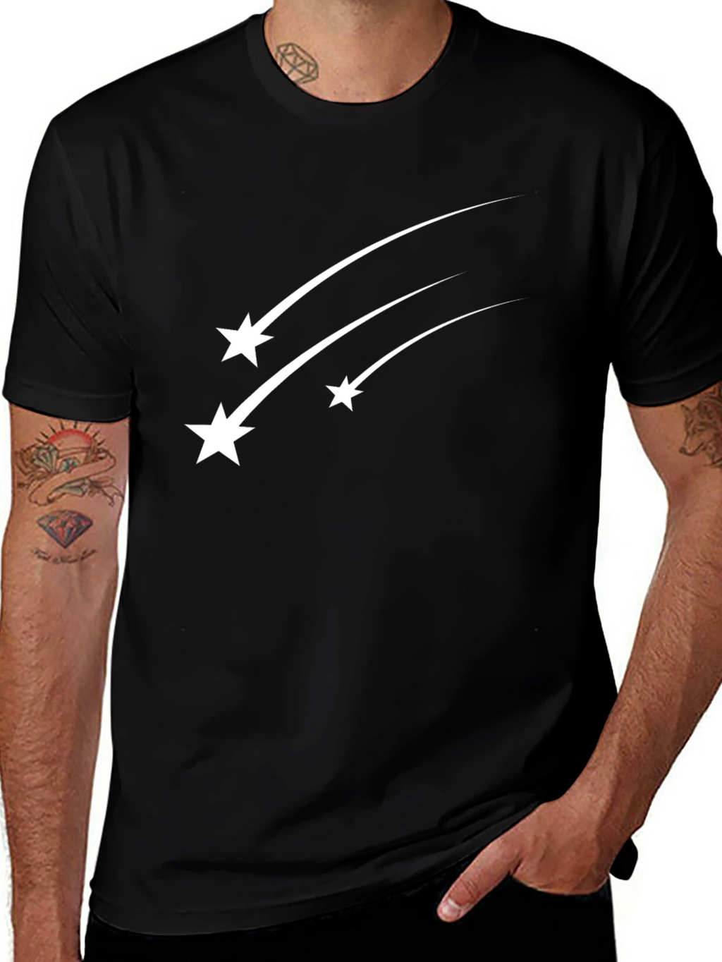 Shooting Star Graphic Black Tee