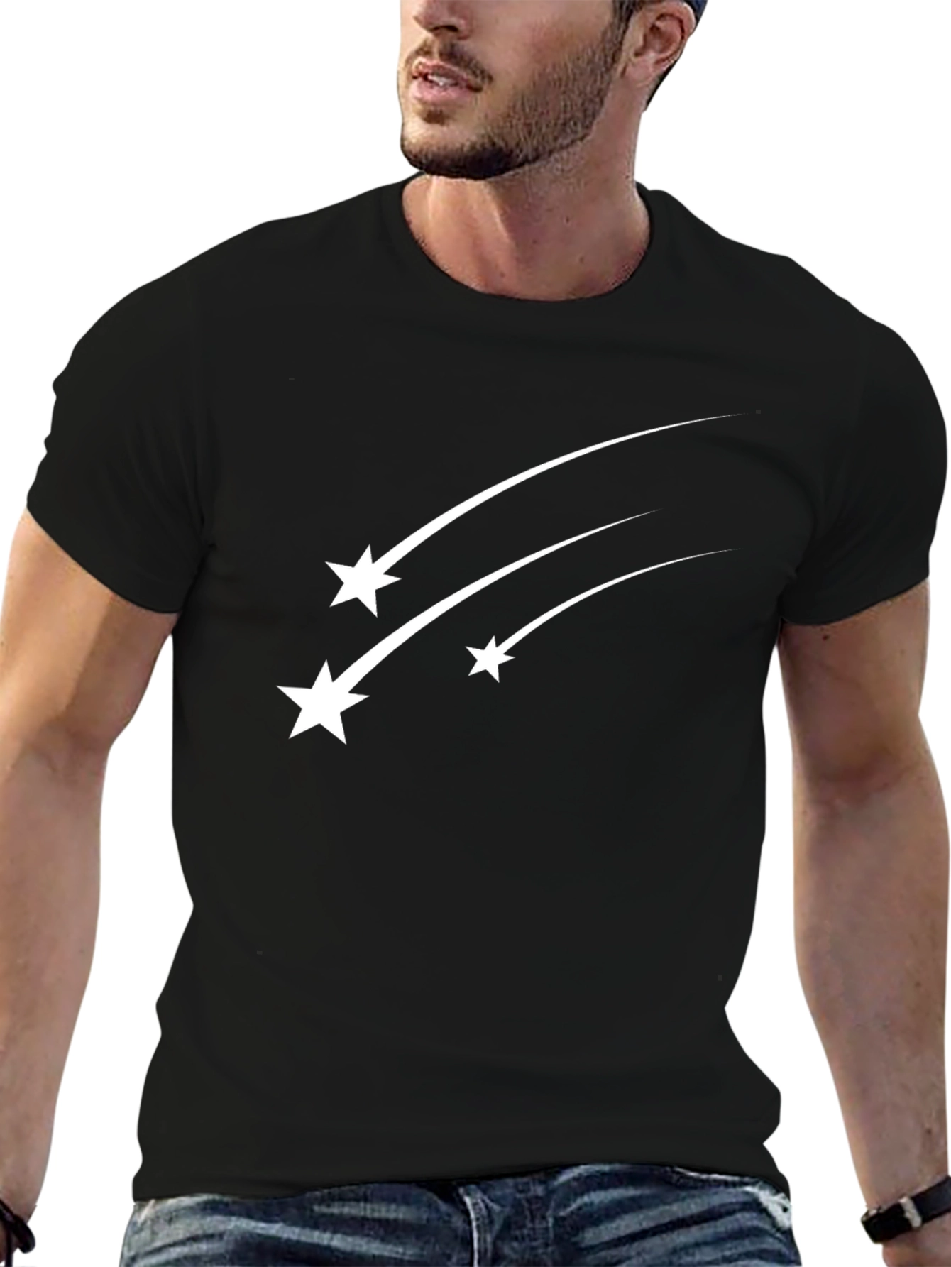 Shooting Star Graphic Black Tee