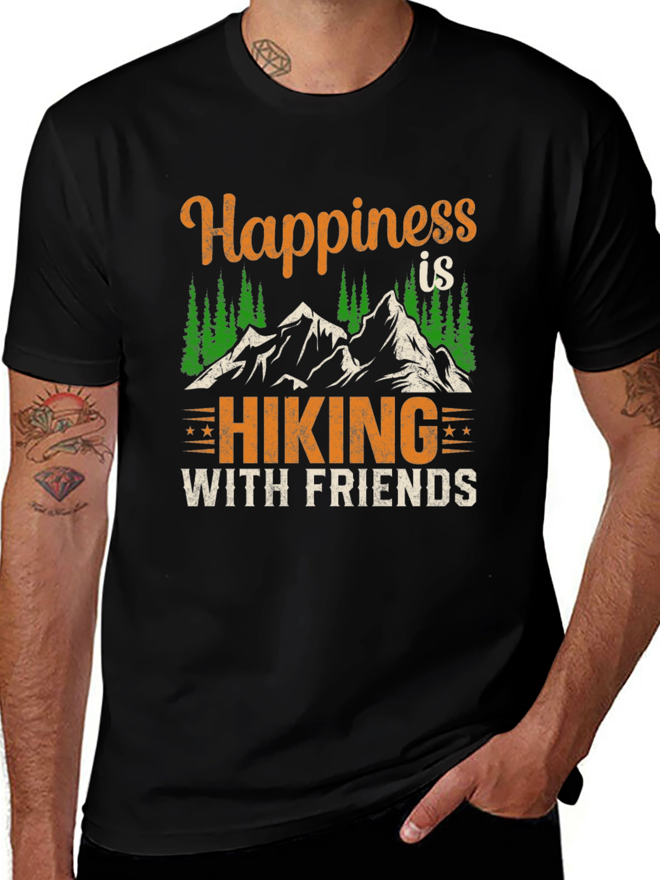 Happiness is Hiking with Friends Graphic Tee