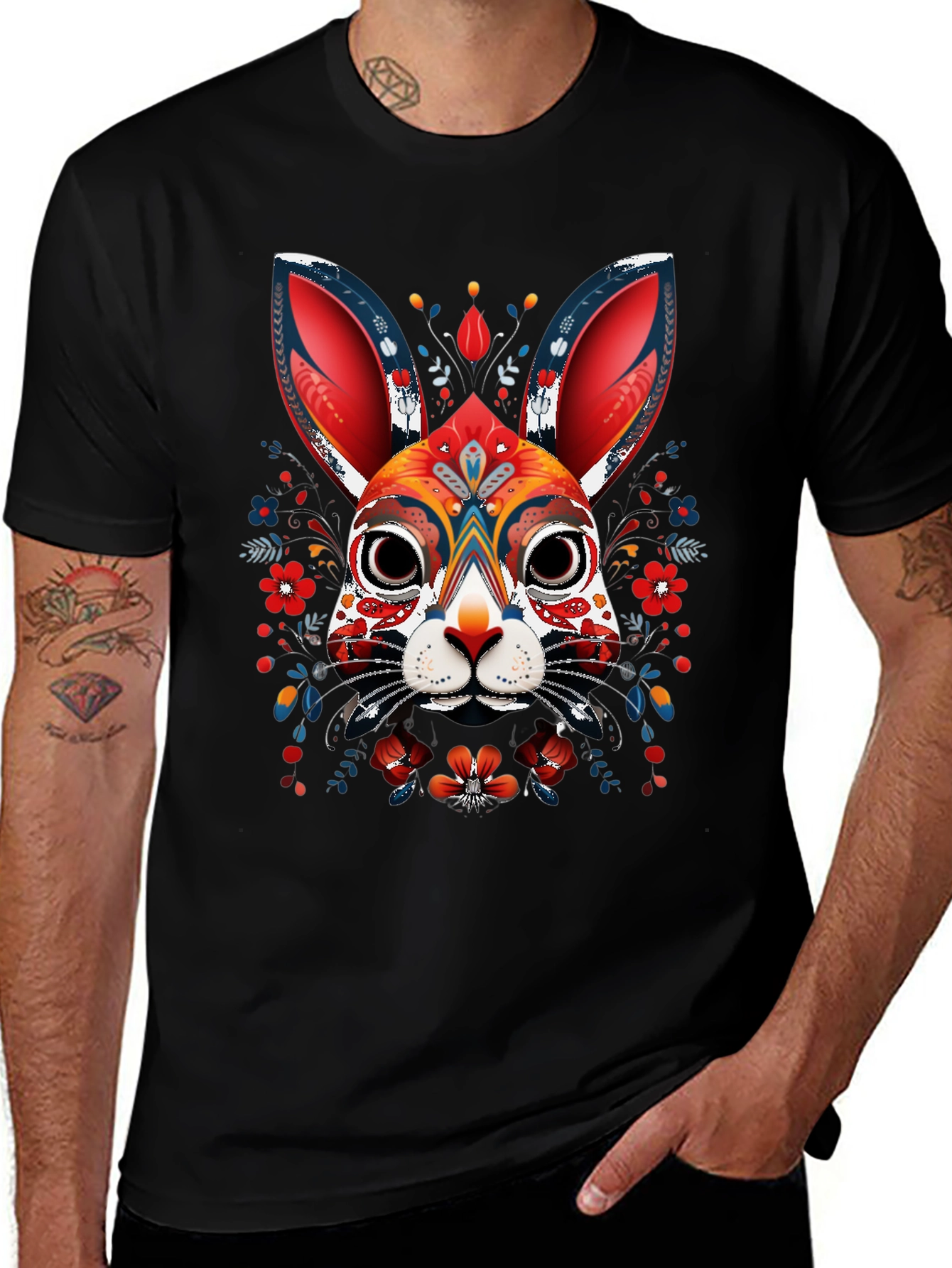 Day of the Dead Rabbit Graphic Tee