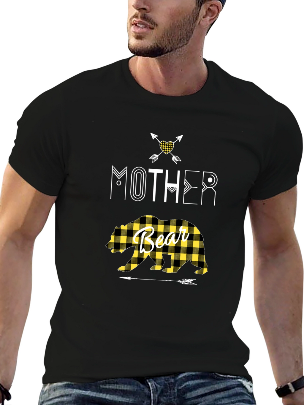 Mother Bear Plaid Graphic Tee