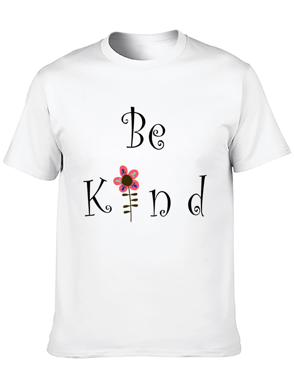 Be Kind Flower Graphic T-Shirt - Black