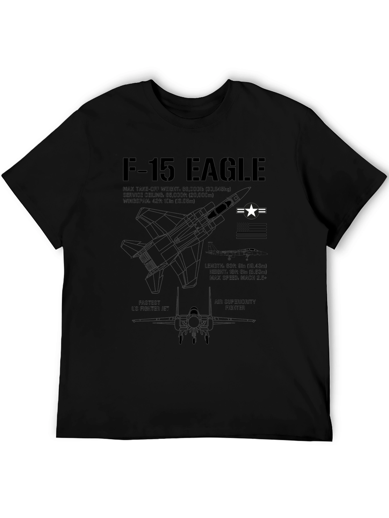 F-15 Eagle T-Shirt: Fastest US Fighter Jet Tee