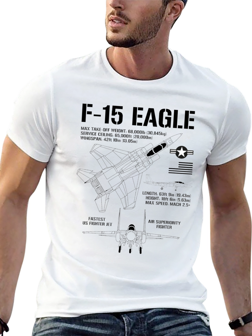 F-15 Eagle T-Shirt: Fastest US Fighter Jet Tee