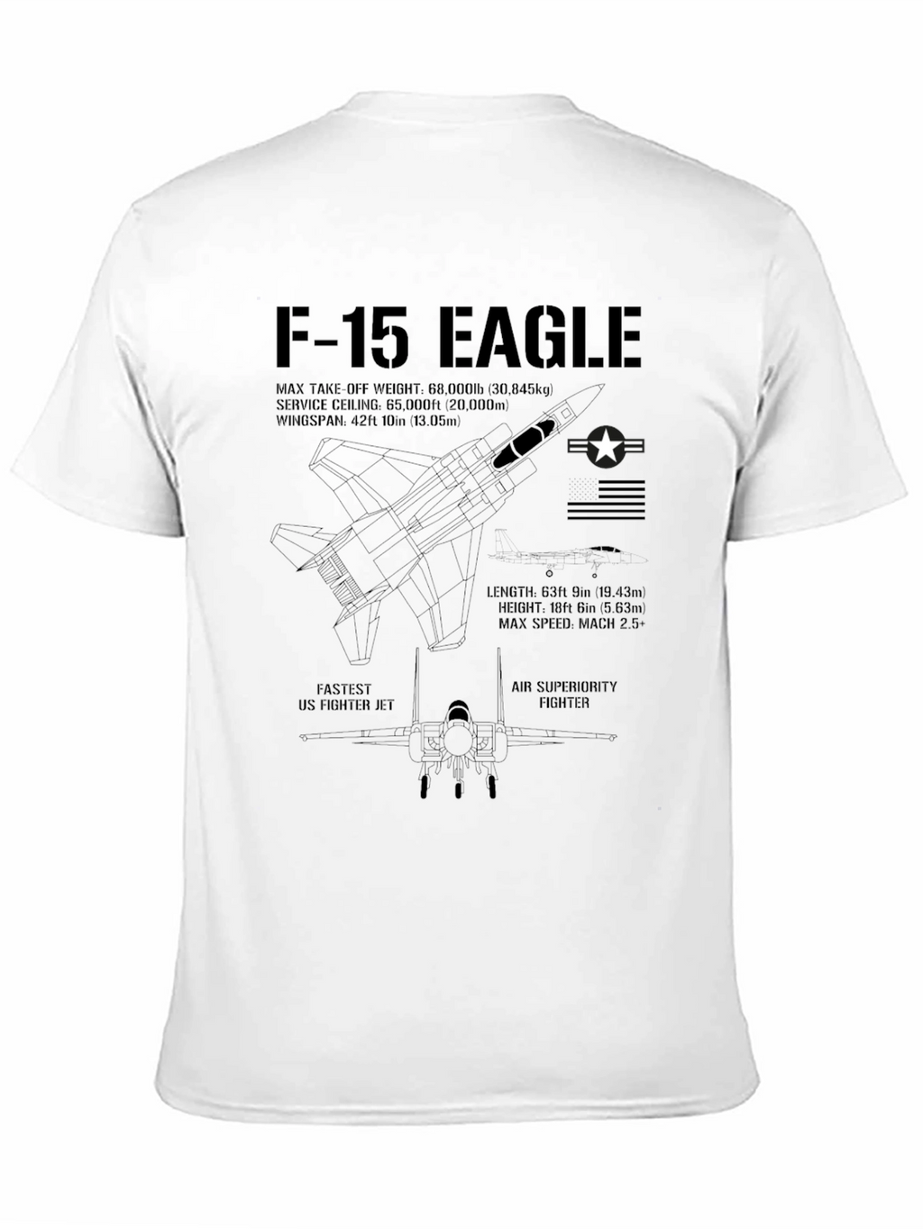 F-15 Eagle T-Shirt: Fastest US Fighter Jet Tee