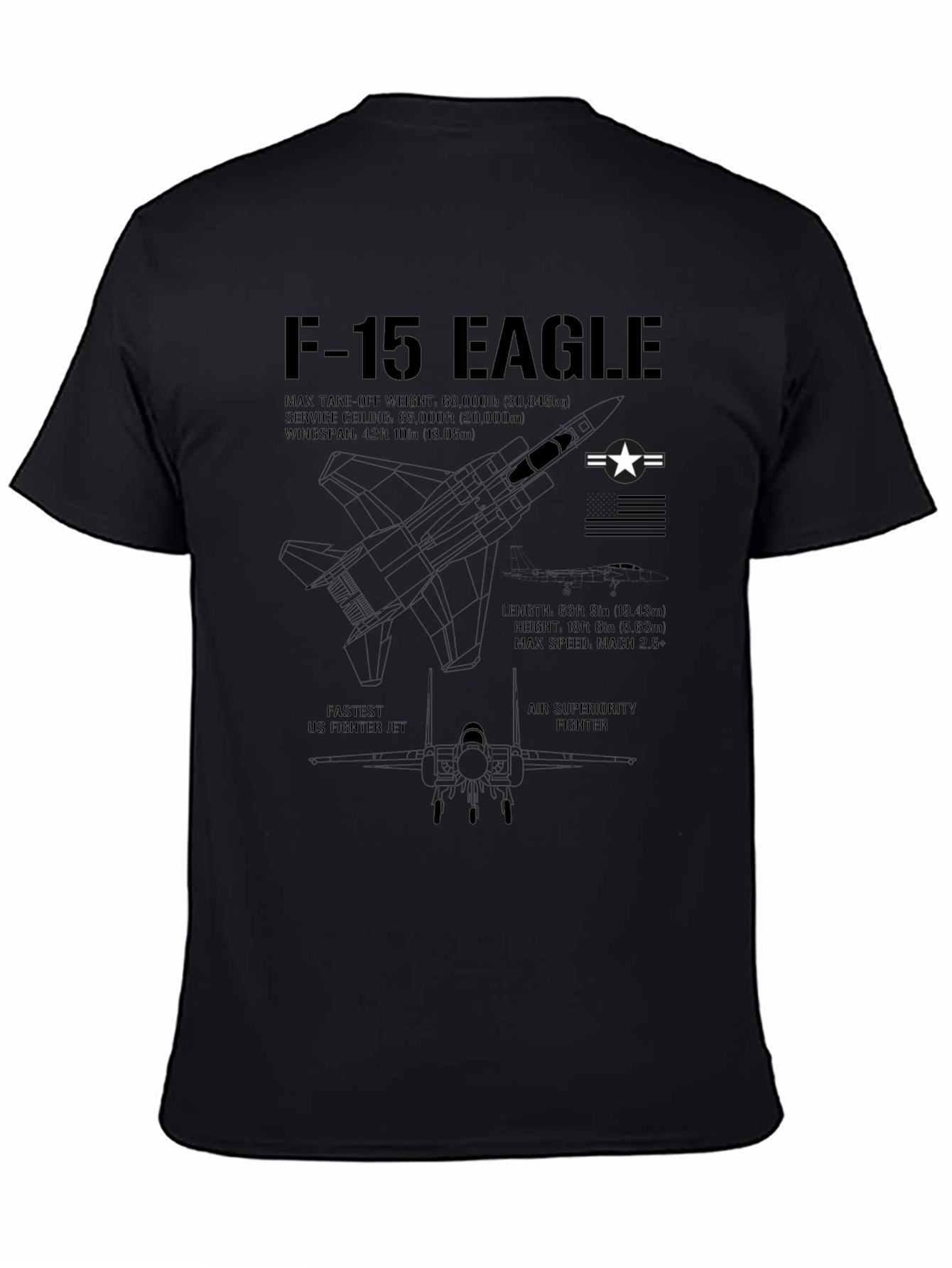 F-15 Eagle T-Shirt: Fastest US Fighter Jet Tee
