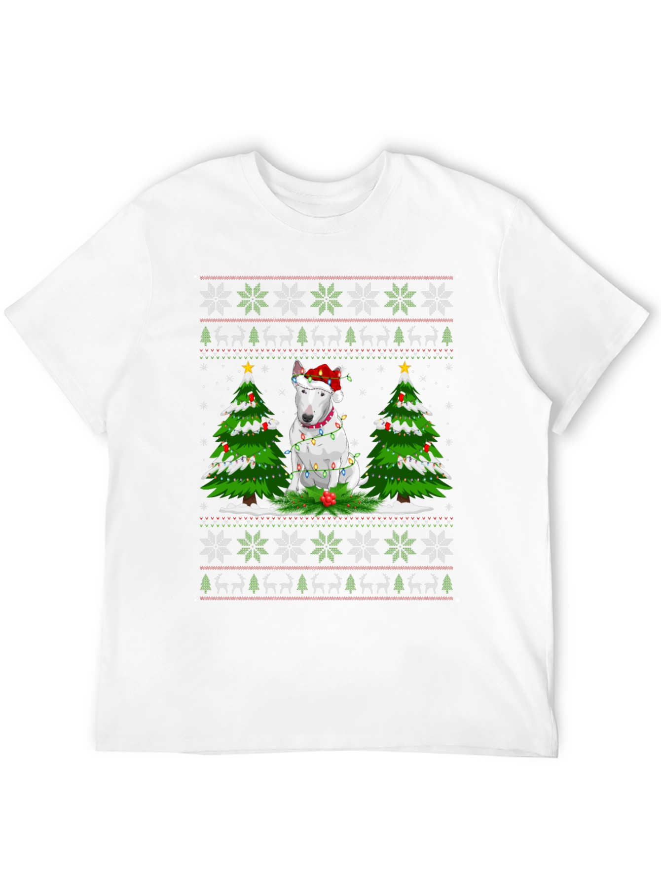 Festive Bull Terrier Christmas Tree T-Shirt