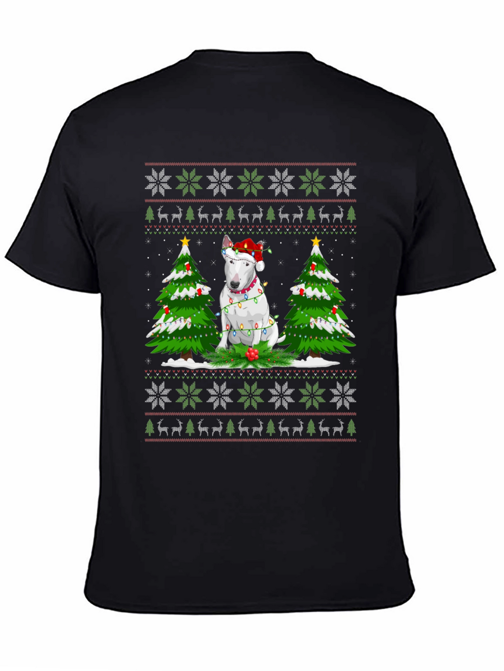 Festive Bull Terrier Christmas Tree T-Shirt