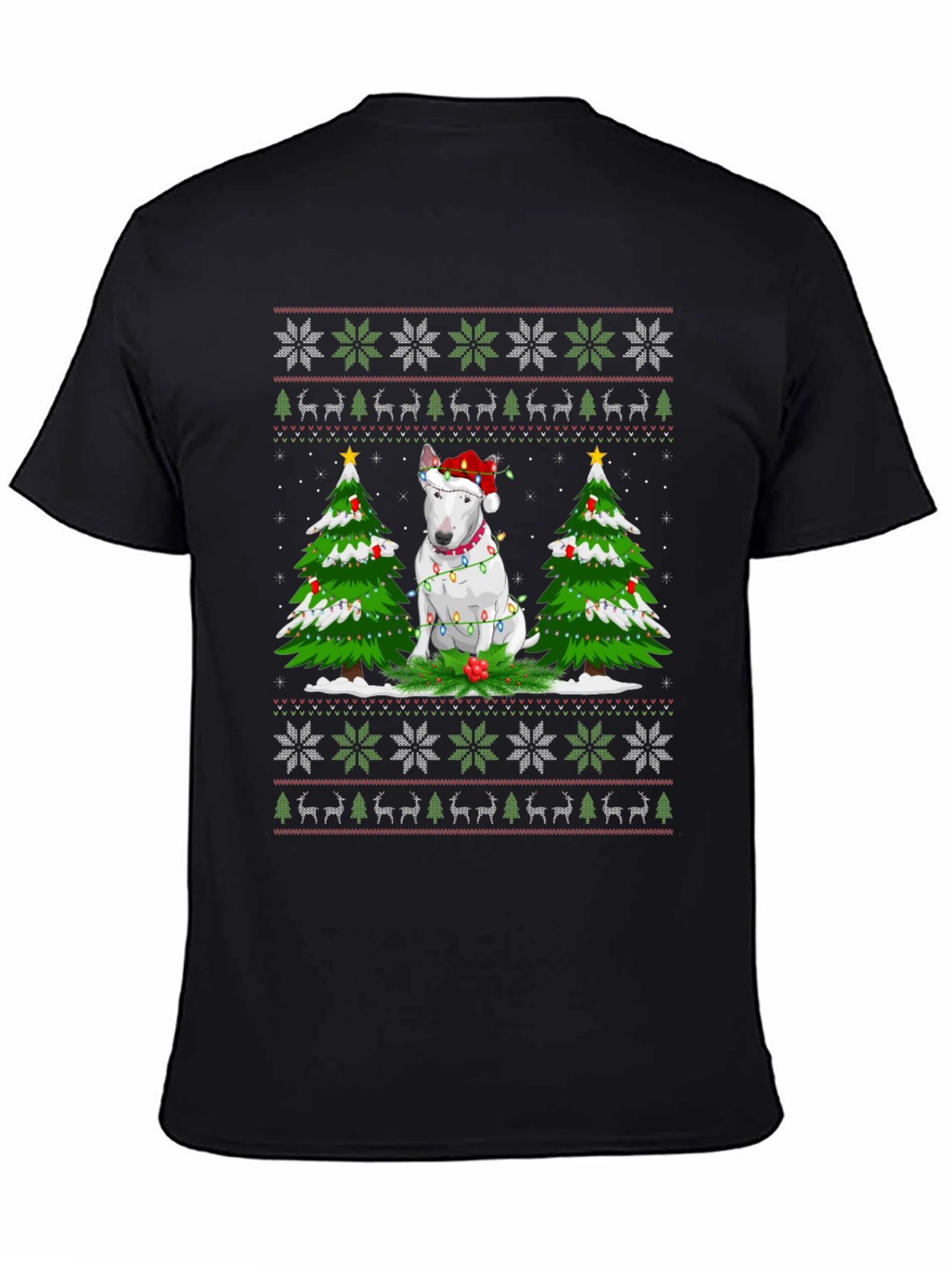 Festive Bull Terrier Christmas Tree T-Shirt