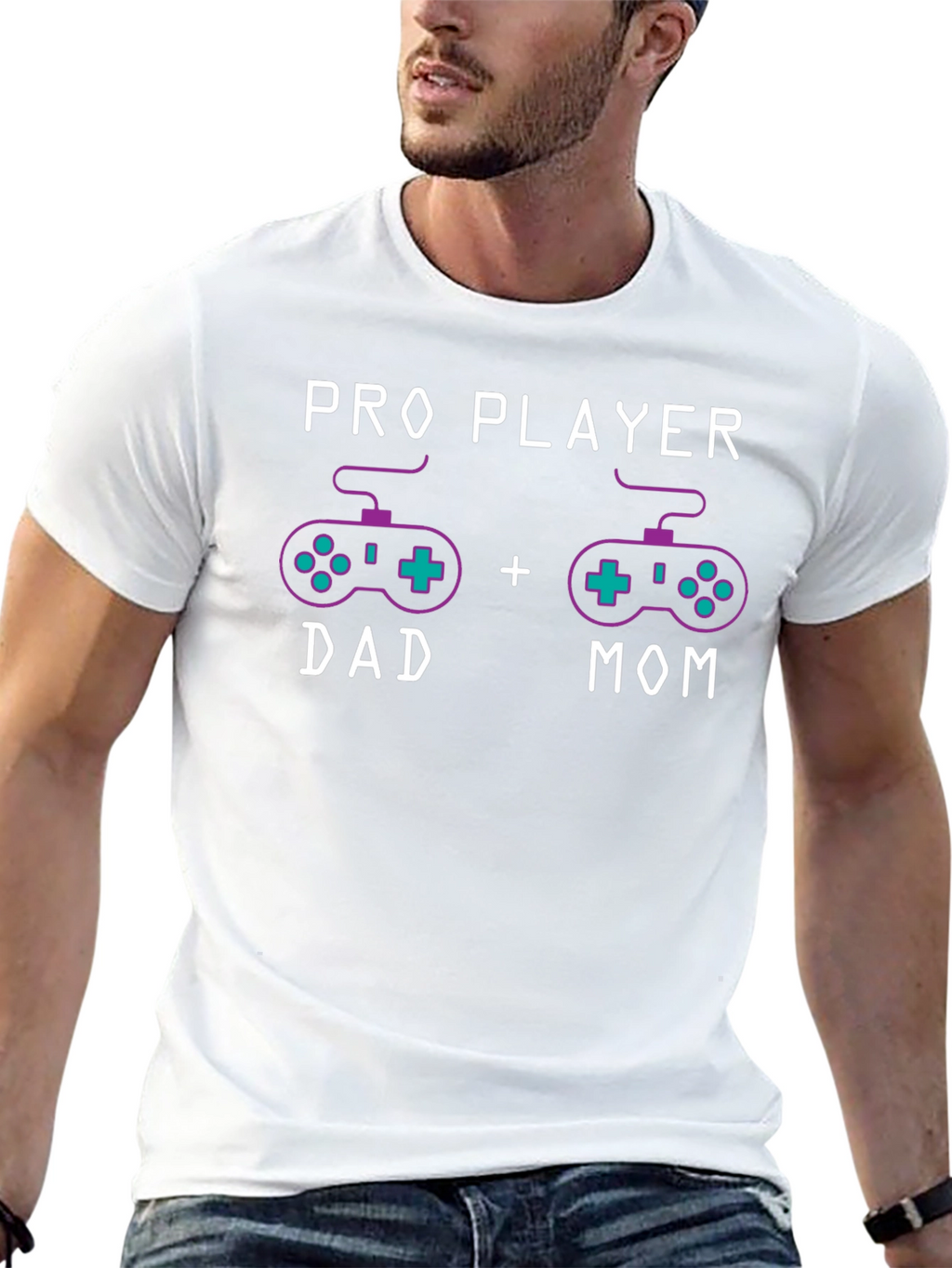 Pro Player Dad + Mom T-Shirt Gaming Parents