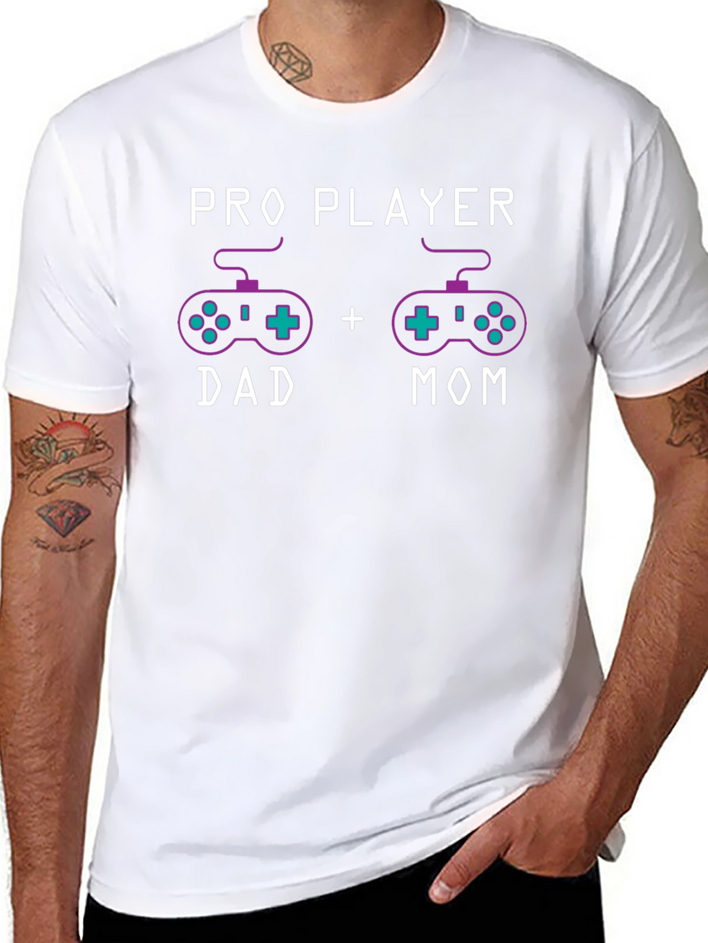 Pro Player Dad + Mom T-Shirt Gaming Parents