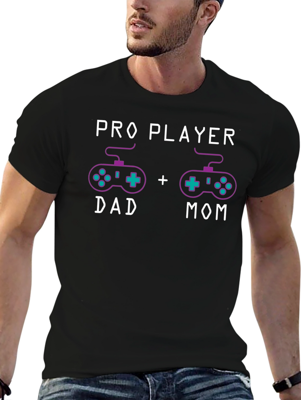 Pro Player Dad + Mom T-Shirt Gaming Parents