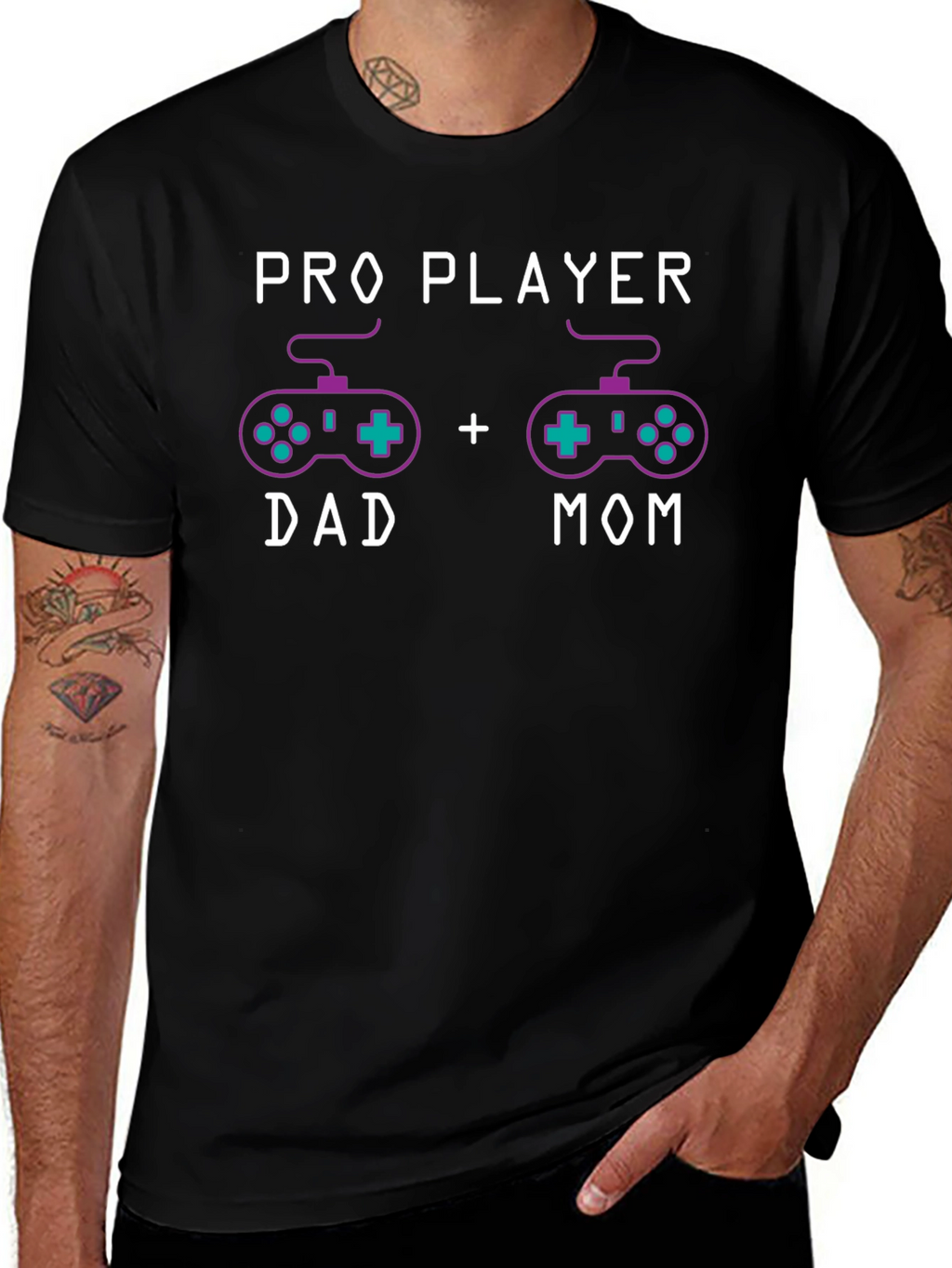 Pro Player Dad + Mom T-Shirt Gaming Parents