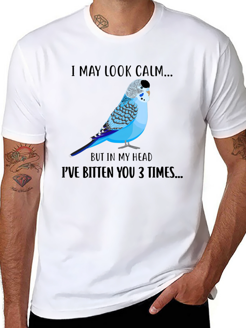 Calm Budgie Bird Graphic T-Shirt