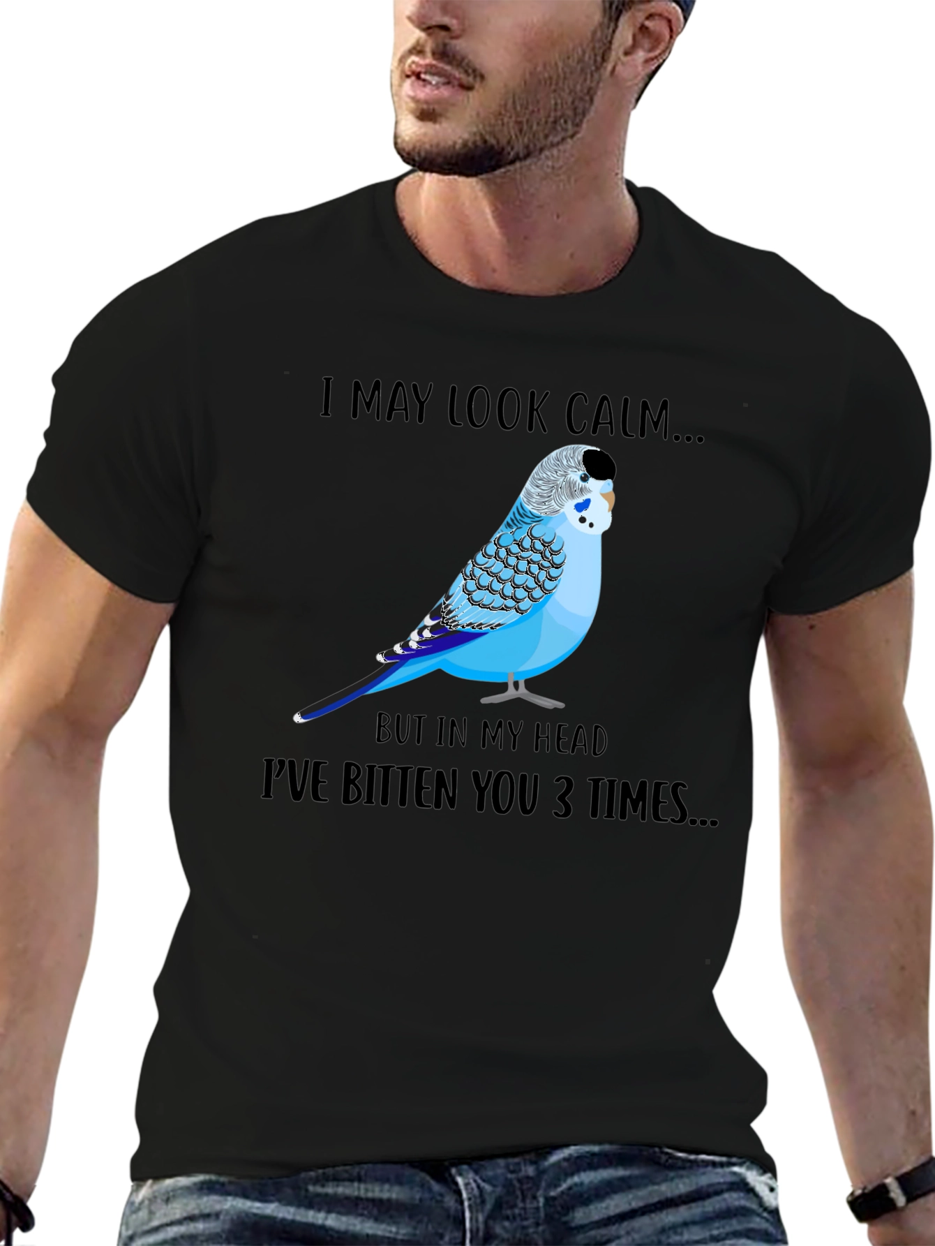 Calm Budgie Bird Graphic T-Shirt