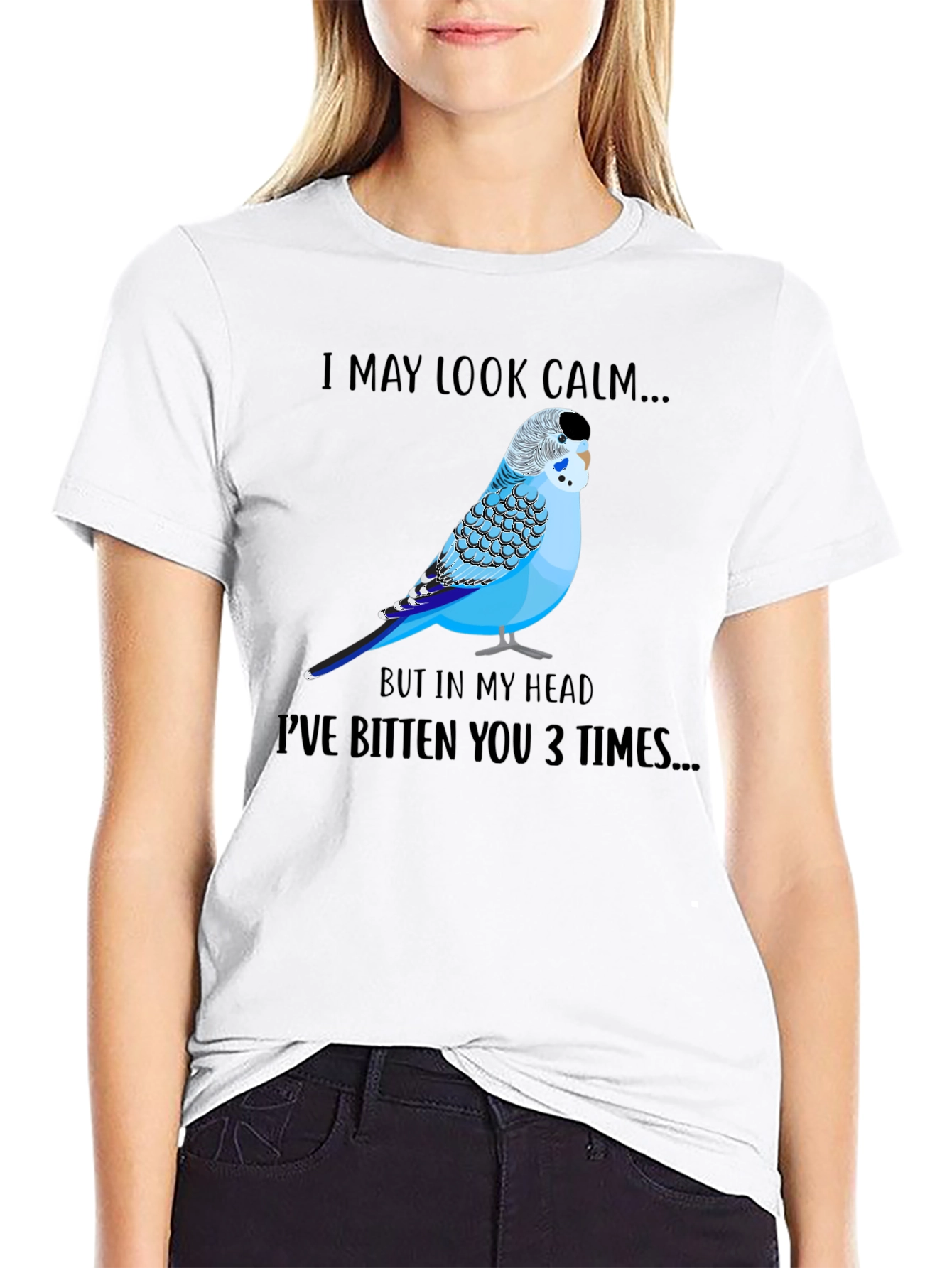 Calm Budgie Bird Graphic T-Shirt