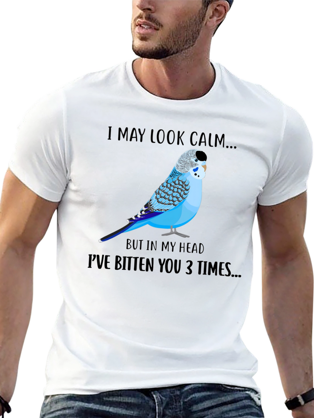 Calm Budgie Bird Graphic T-Shirt