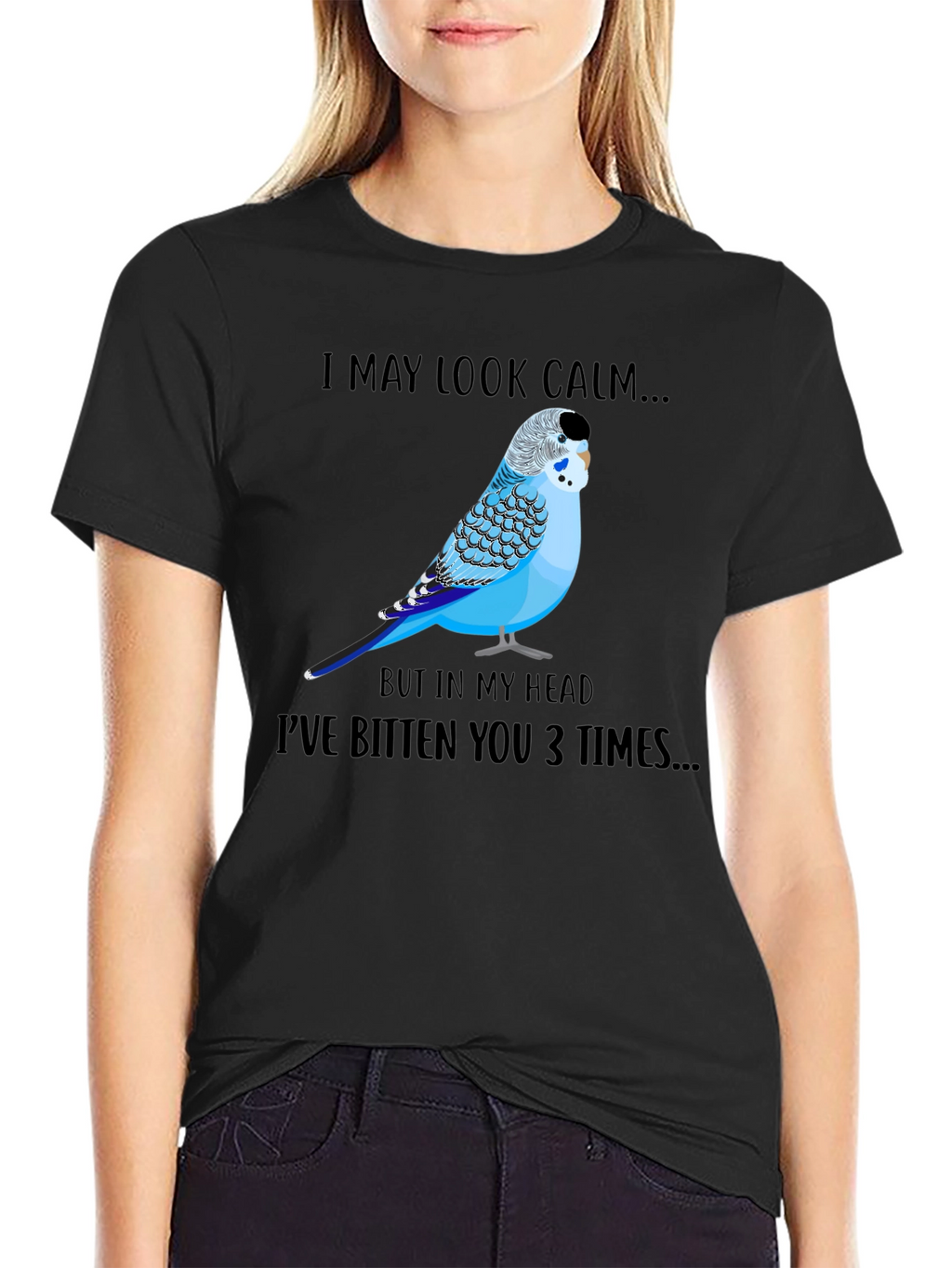Calm Budgie Bird Graphic T-Shirt