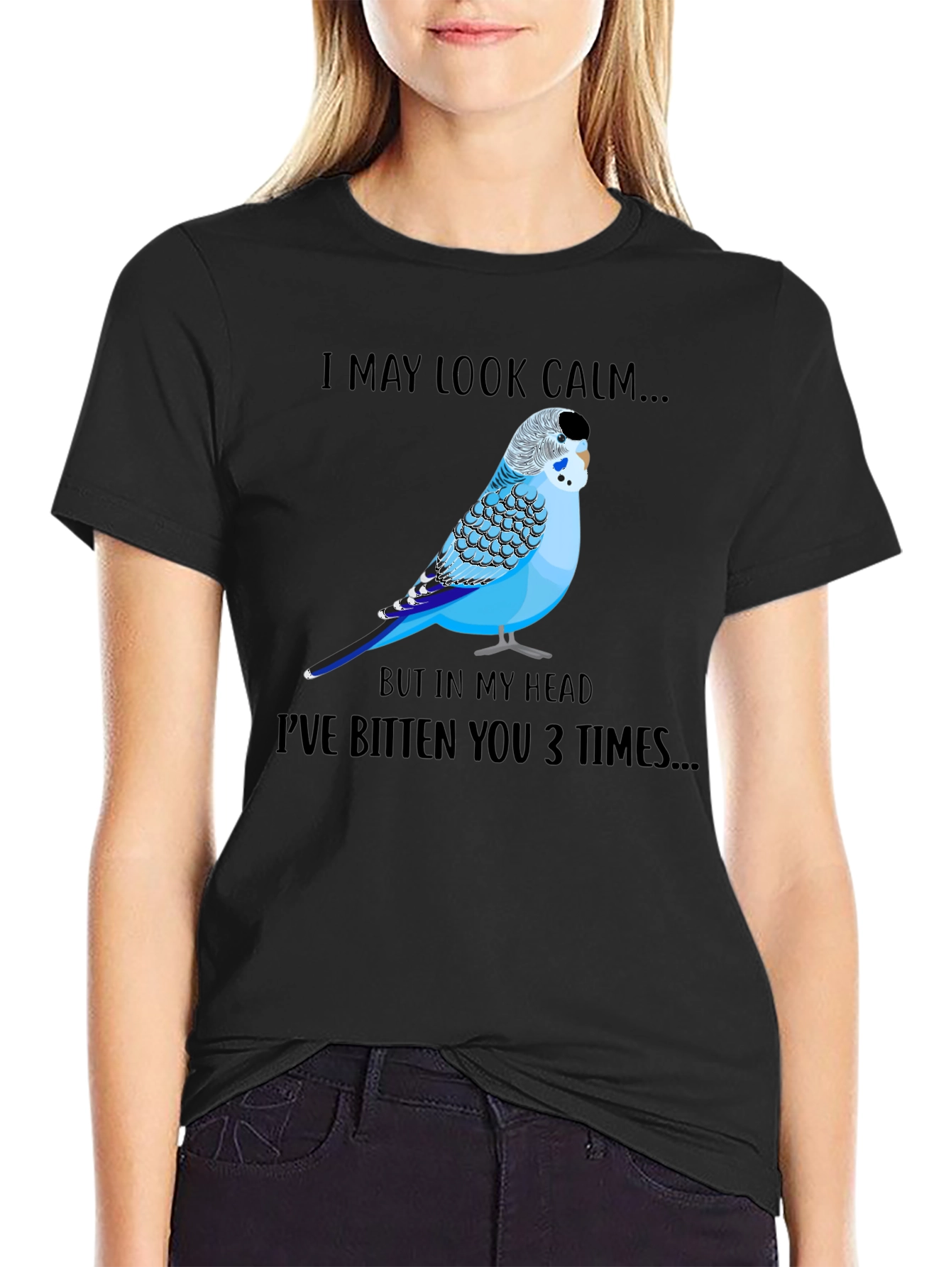 Calm Budgie Bird Graphic T-Shirt