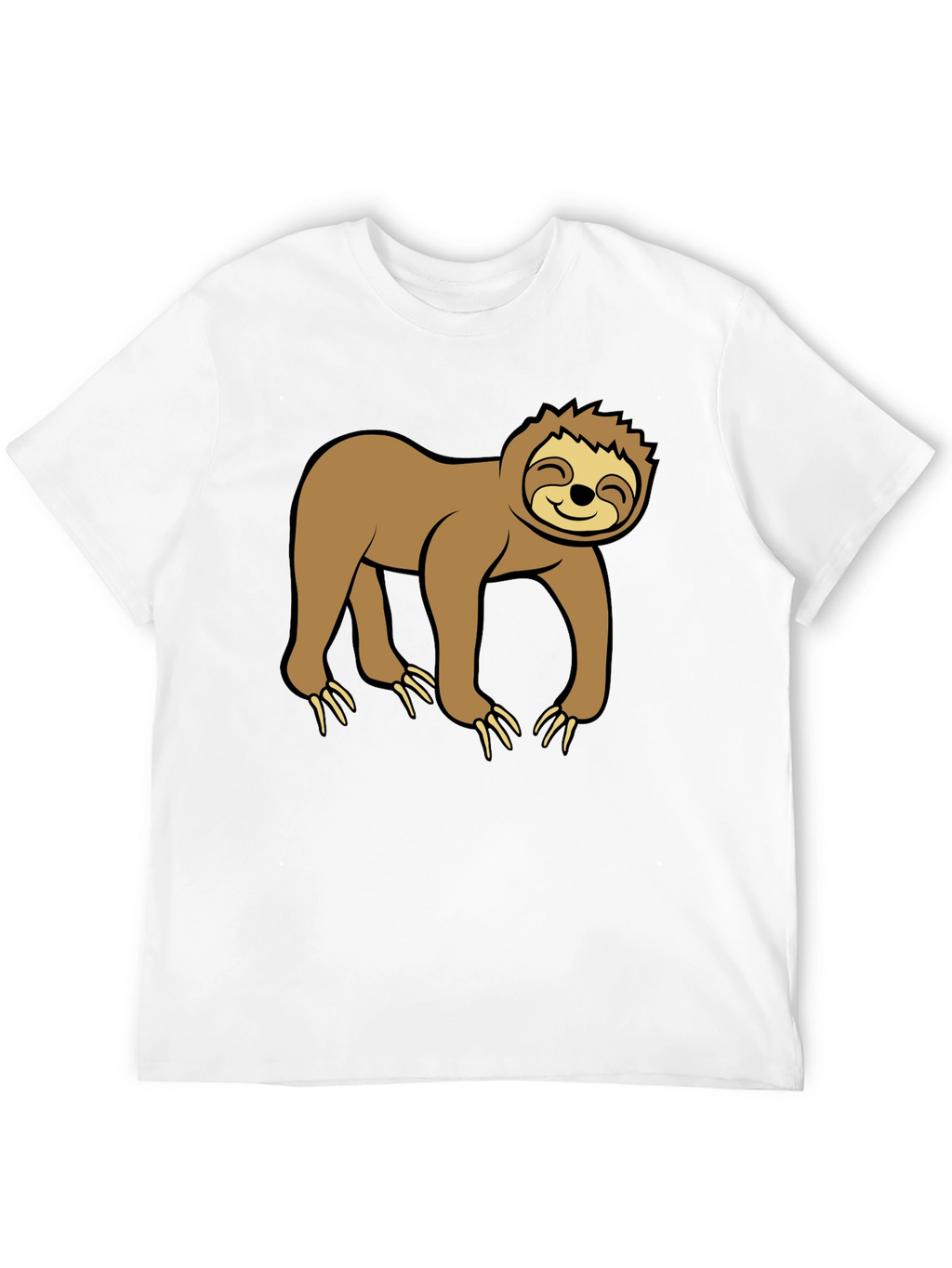Cute Sloth Graphic Black T-Shirt