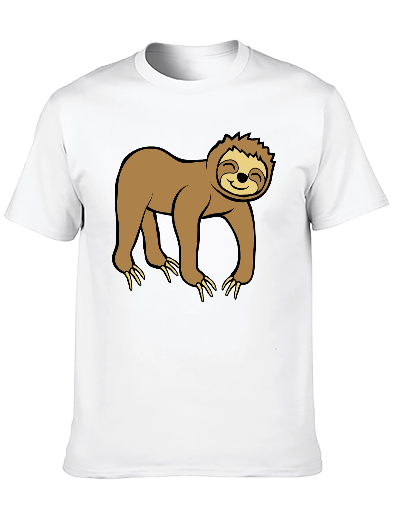 Cute Sloth Graphic Black T-Shirt