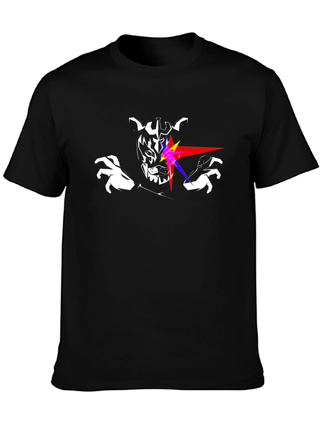 Laser Eyes Wolf Graphic T-Shirt