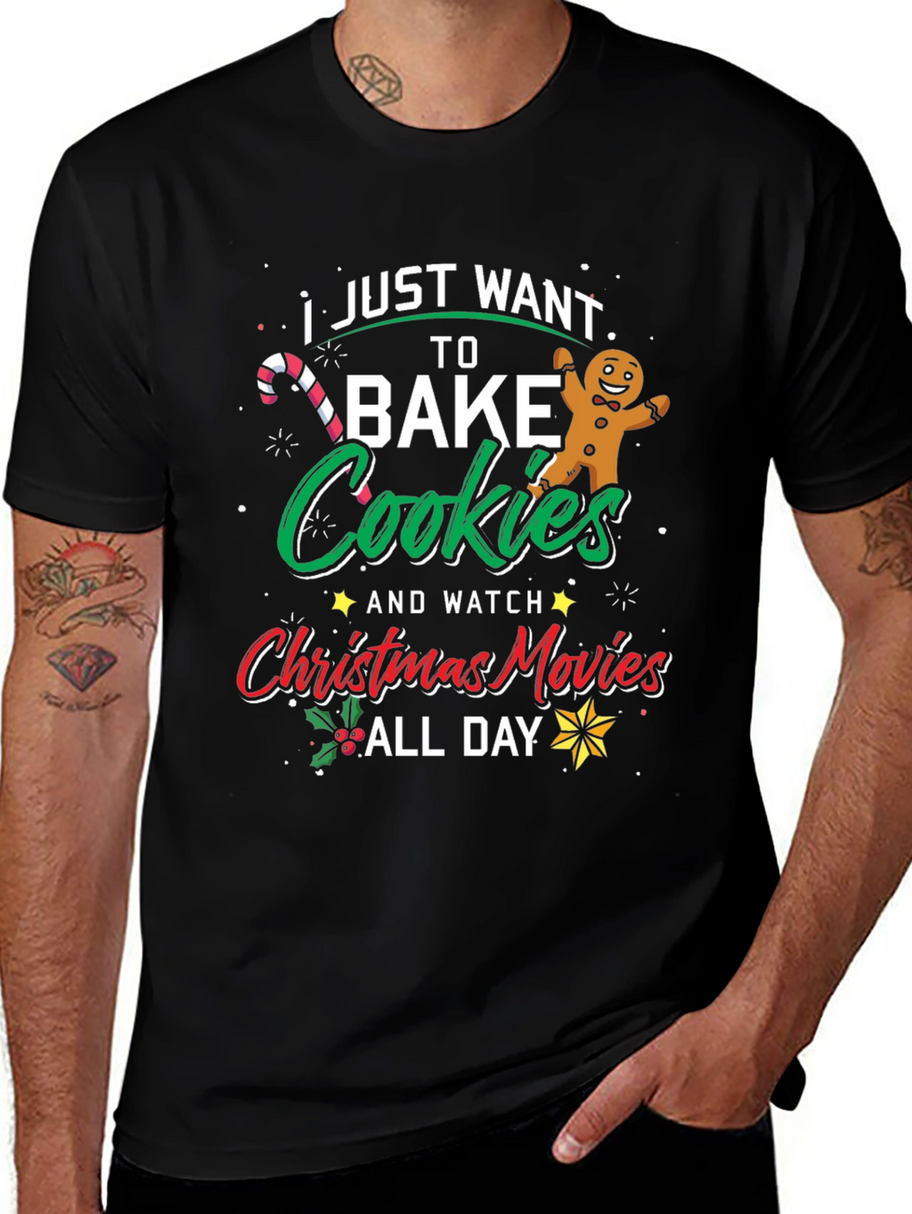 Festive Bake Cookies & Watch Christmas Movies T-Shirt