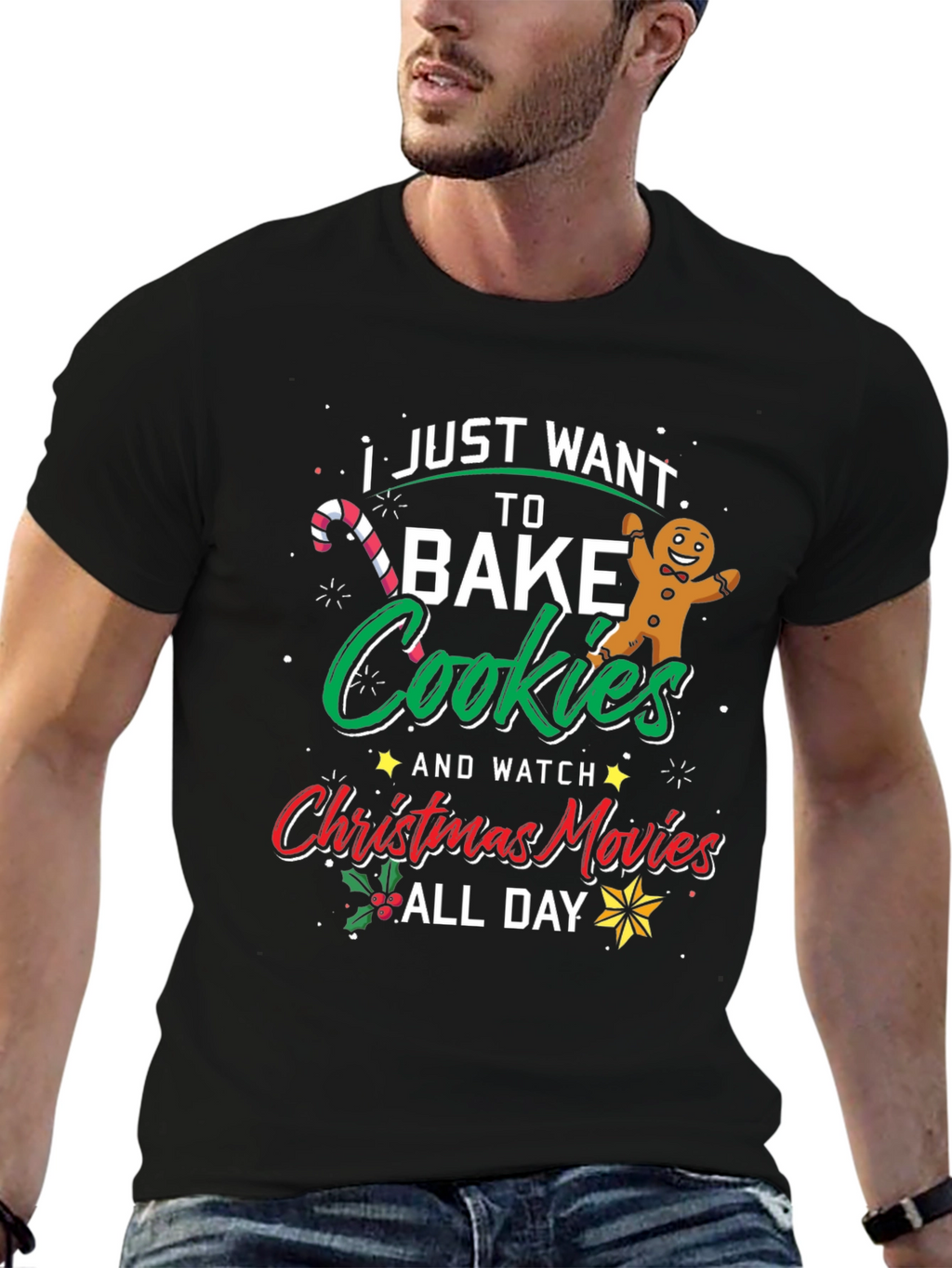 Festive Bake Cookies & Watch Christmas Movies T-Shirt
