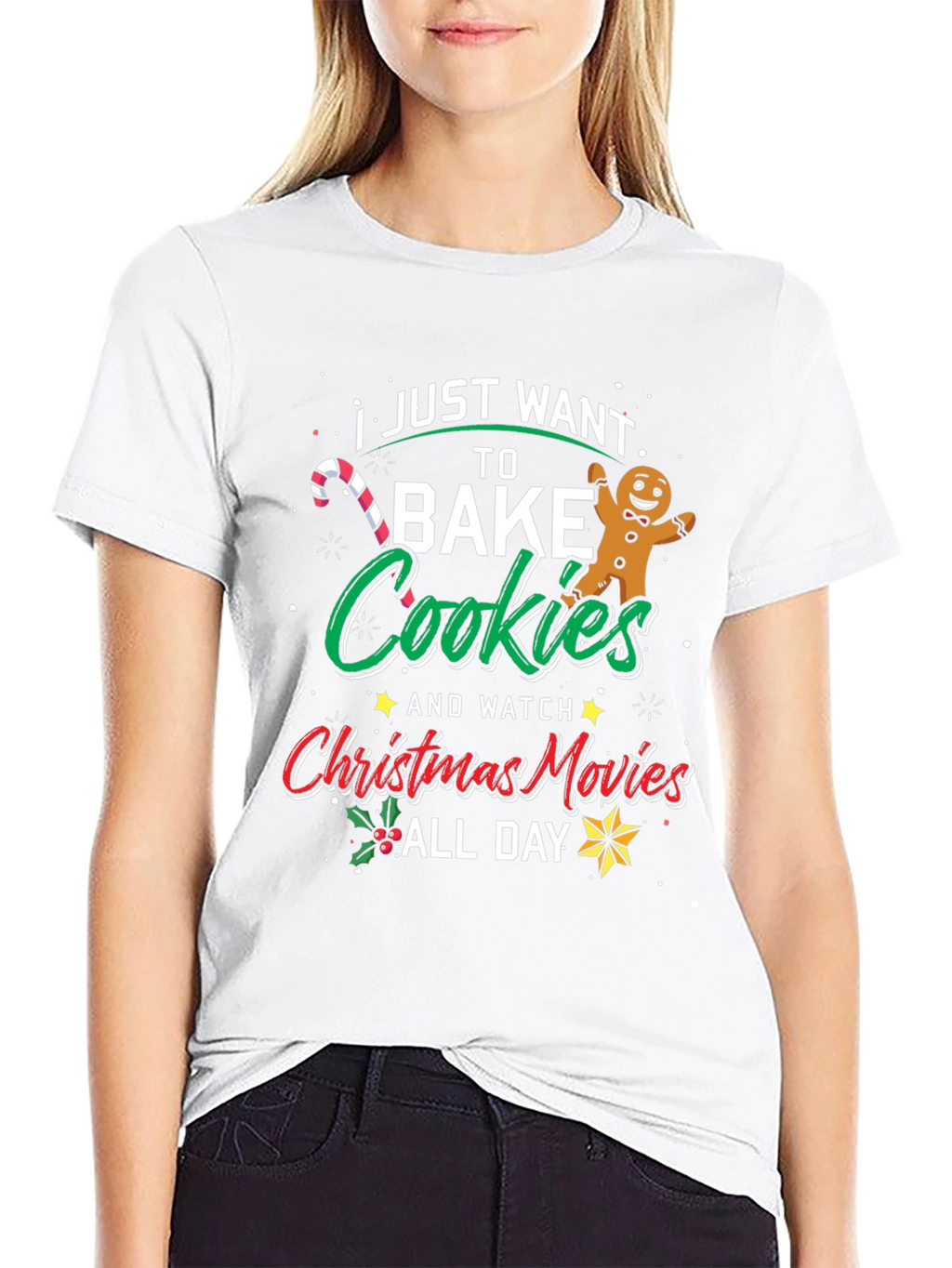 Festive Bake Cookies & Watch Christmas Movies T-Shirt