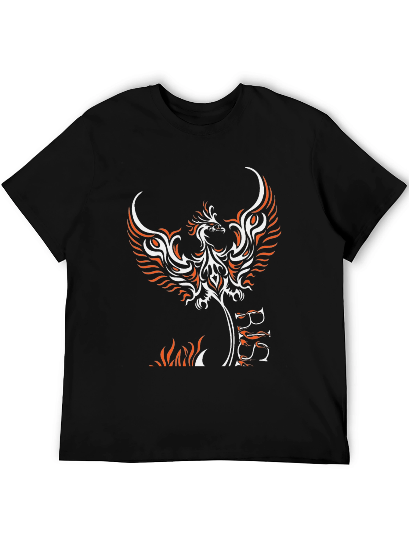 Phoenix Graphic Print Black T-Shirt