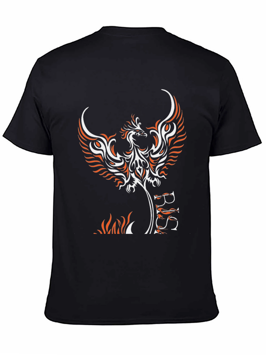 Phoenix Graphic Print Black T-Shirt