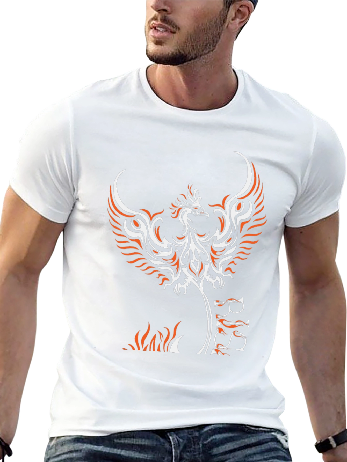 Phoenix Graphic Print Black T-Shirt