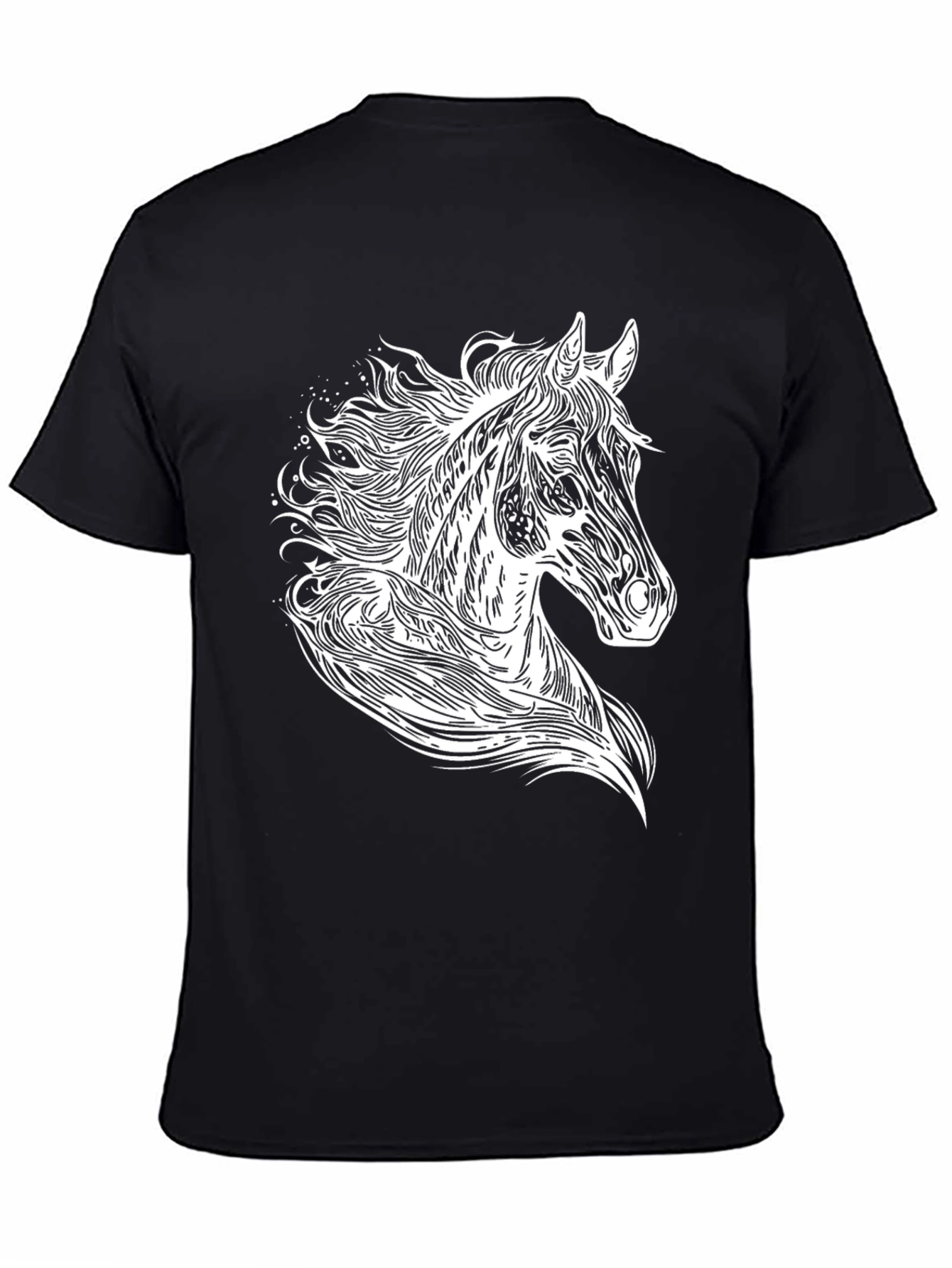 Black T-Shirt with Horse Graphic Tee