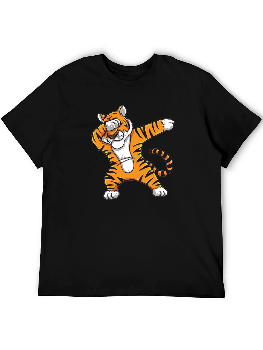 Dabbing Tiger Graphic T-Shirt - Black