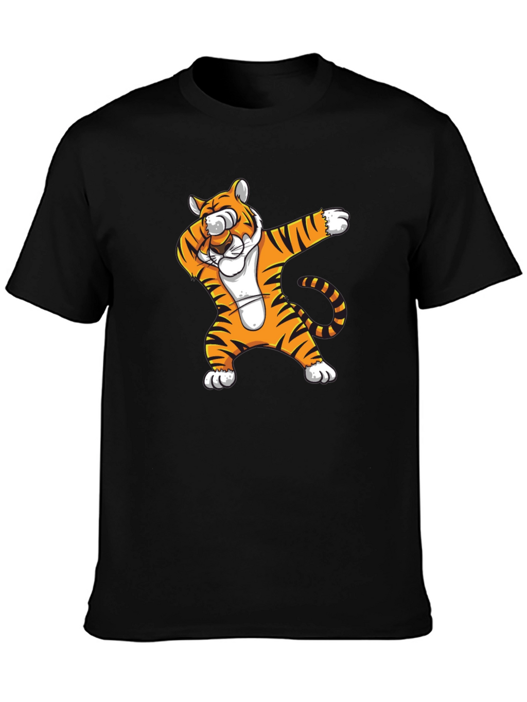 Dabbing Tiger Graphic T-Shirt - Black