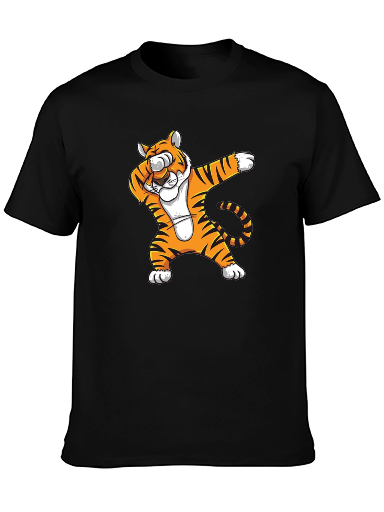 Dabbing Tiger Graphic T-Shirt - Black