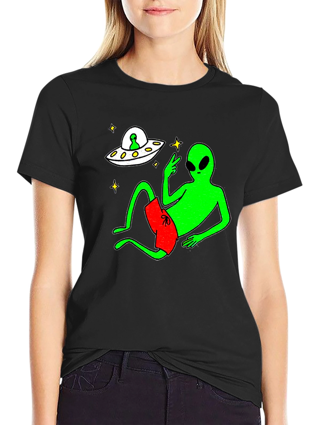 Cool Alien Chill T-Shirt - Black